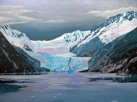 Garibaldi Glacier, Tierra del Fuego--oil on canvas 30x40