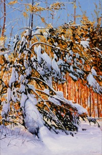 Neige Tardive--oil on canvas 30x20