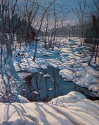 Ruisseau à côté d'un Sentier--oil on linen 20x16